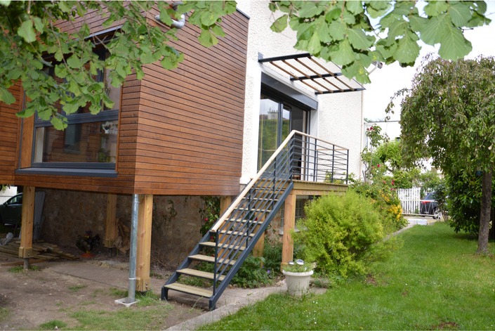 Extension et rénovation bois d'une maison écolo à Chaville